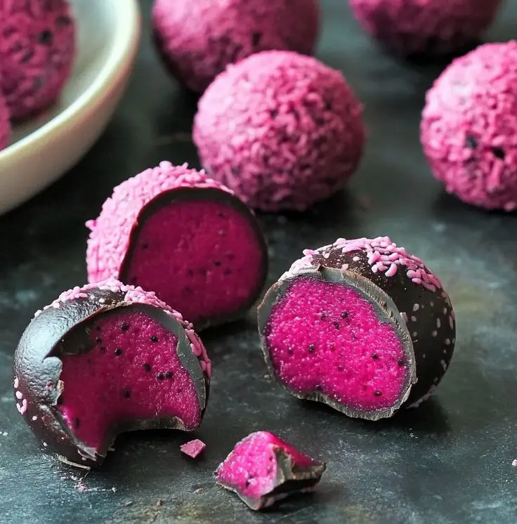 chocolate with dragon fruit